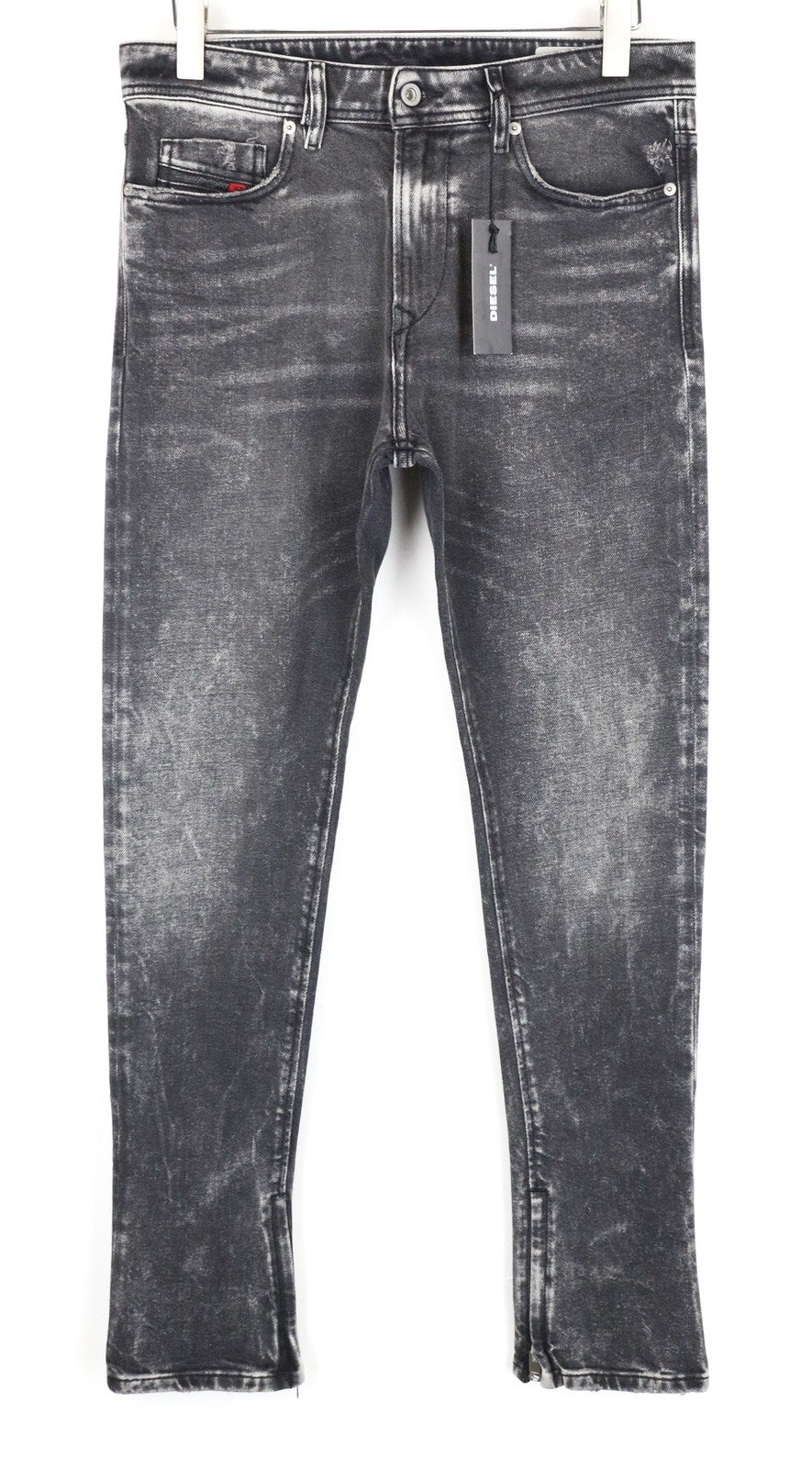 DIESEL Deepzip 084WQ W32 L32 vyriški pilki tamprūs medvilniniai džinsai Slim carrot denim 