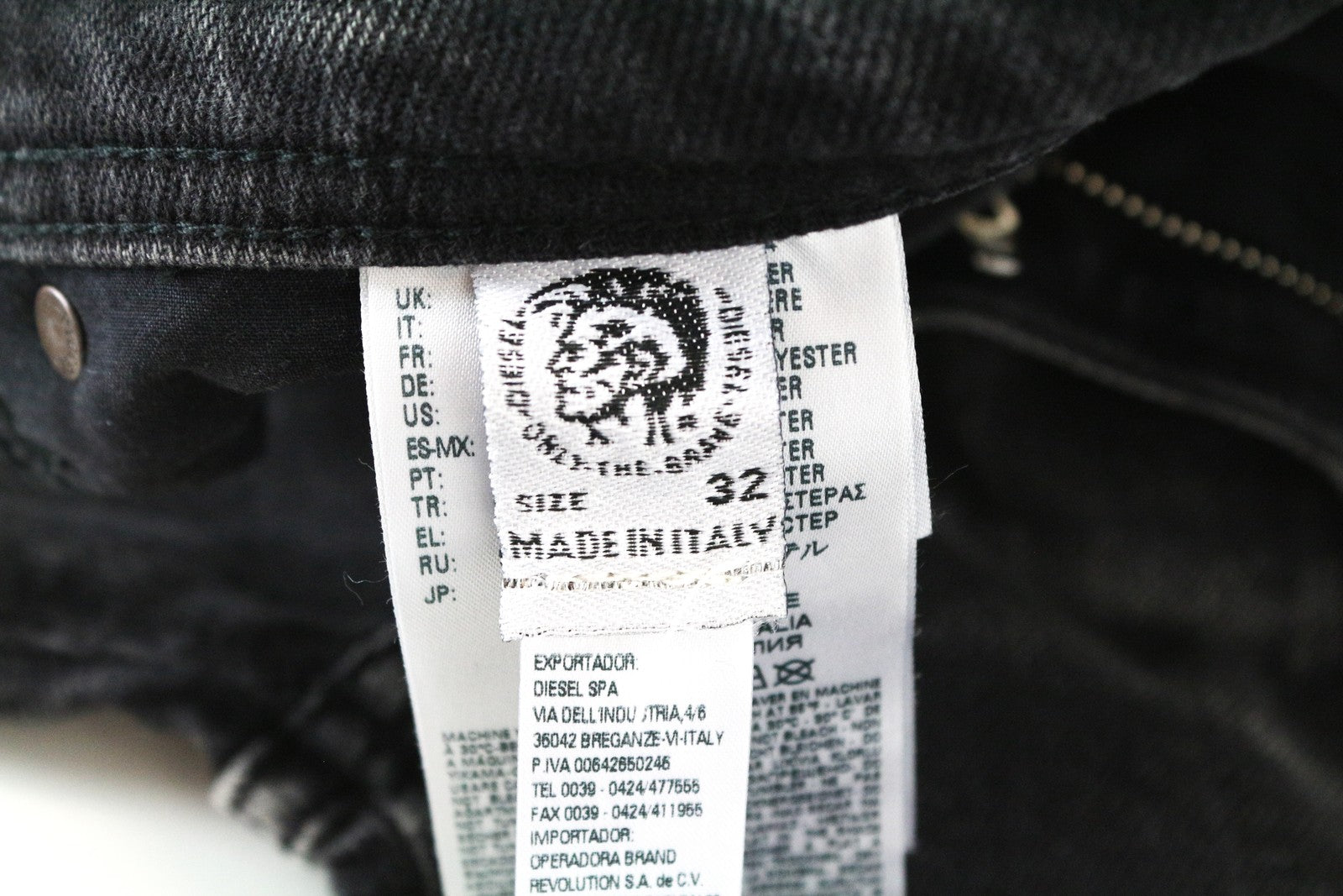 DIESEL Deepzip 084WQ W32 L32 vyriški pilki tamprūs medvilniniai džinsai Slim carrot denim 