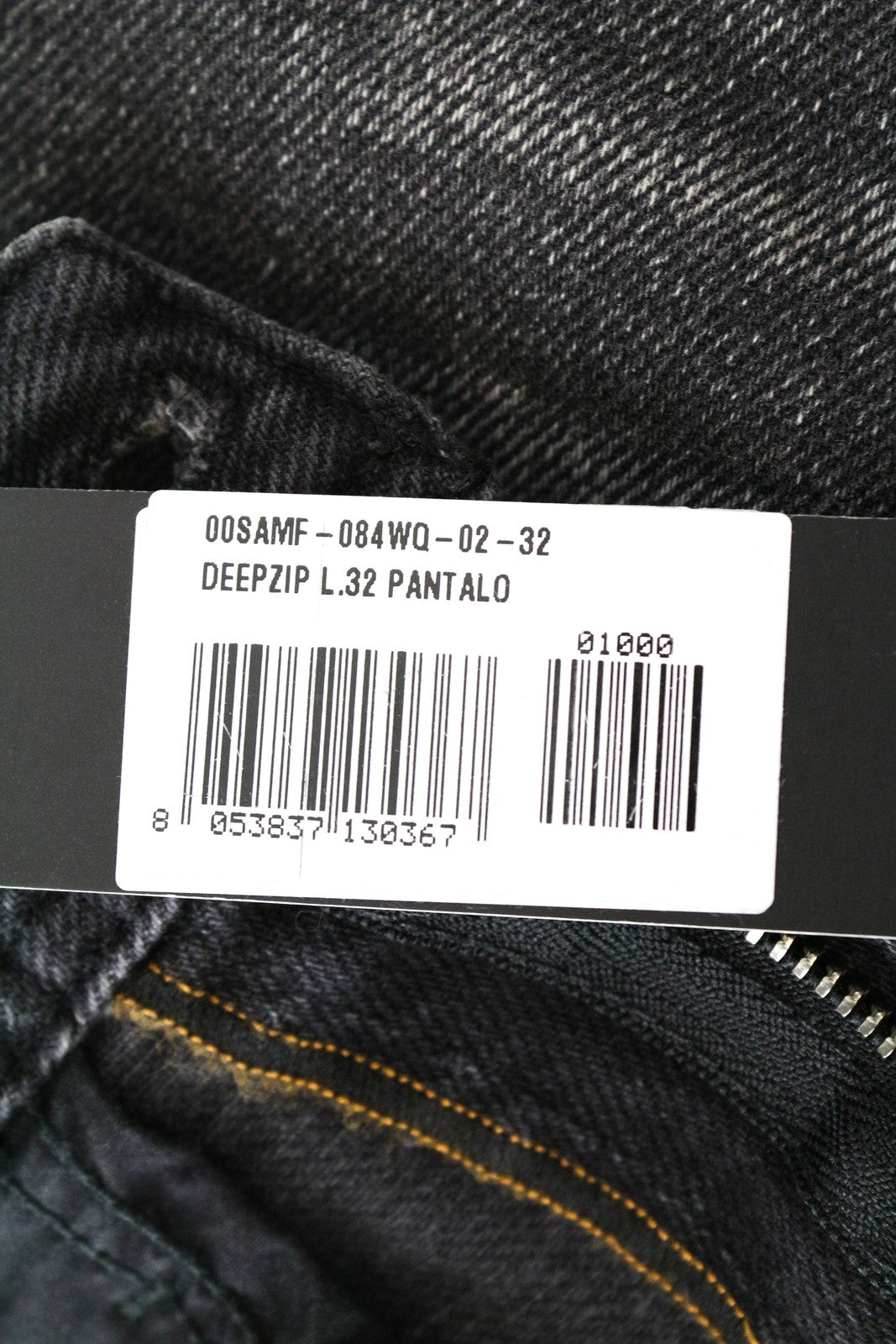 DIESEL Deepzip 084WQ pilki ploni morkų kirpimo džinsai W32 L32 vyriški medvilniniai džinsai su 5 kišenėmis 