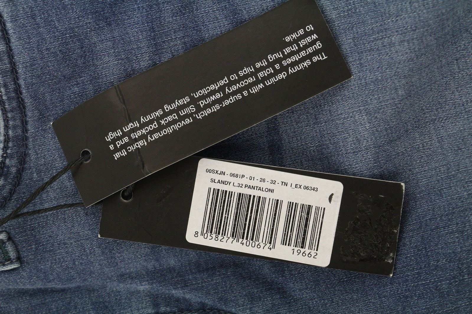 DIESEL Slandy 0681P Women Jeans W26/L32 Super Slim Skinny Fit Blue Stretch