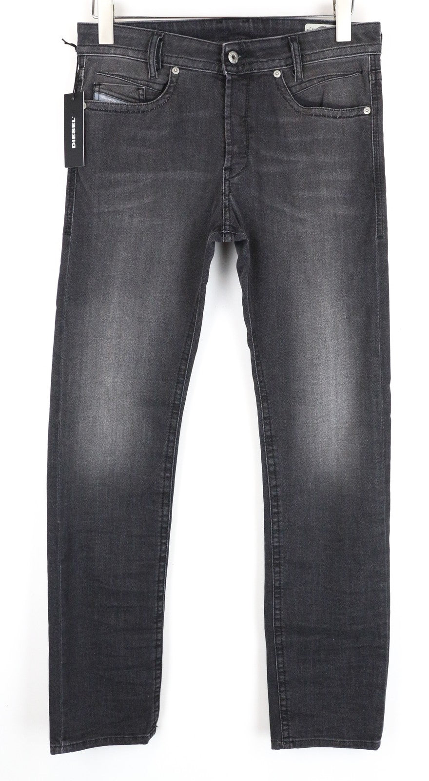 DIESEL Akee 0687J Slim Taper Fit W29 L30 Denim pilki tamprūs medvilniniai džinsai vyrams 