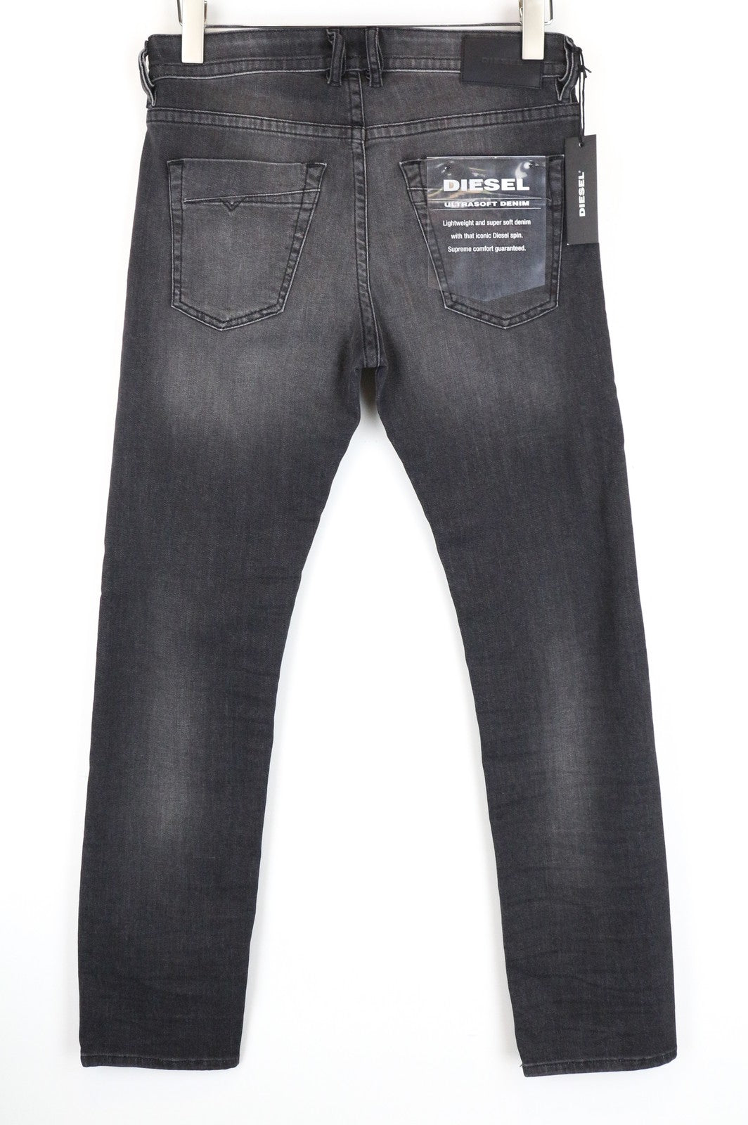 DIESEL Akee 0687J Slim Taper Fit W29 L30 Denim pilki tamprūs medvilniniai džinsai vyrams 