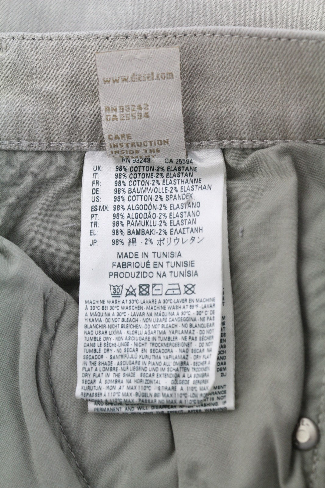 DIESEL D.N.A Belthy 0676M Women Jeans W28/L32 Slim Straight Grey Stretch RRP€180