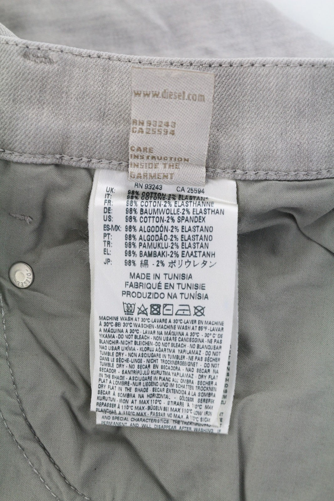 DIESEL D.N.A Belthy 0676M Women Jeans W28/L32 Slim Straight Grey Stretch RRP€180