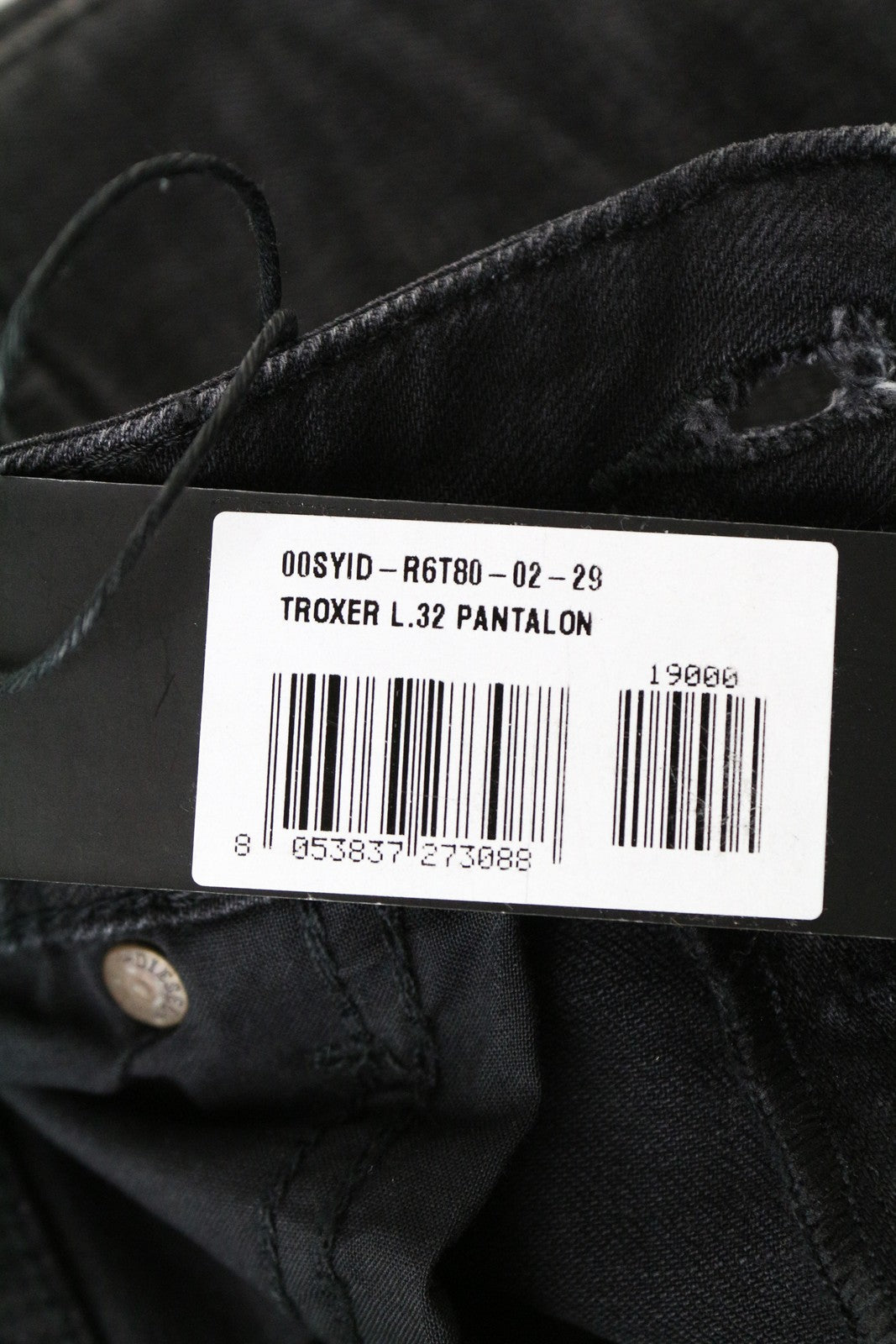 DIESEL Troxer R6T80 W29 L32 vyriški džinsai Slim Skinny juodi, tamprūs, medvilniniai 