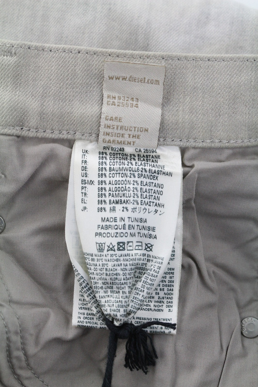 DIESEL D.N.A. Belthy 0676M Women Jeans W27/L32 Slim Straight Fit Grey RRP€180