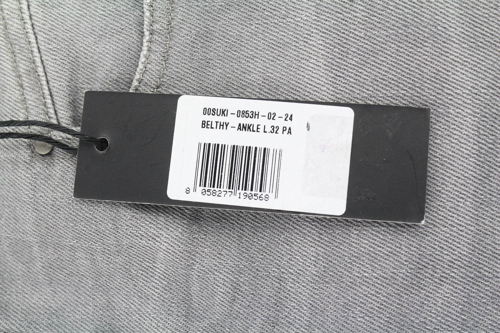 DIESEL Belthy-Ankle 0853H Women Jeans W24/L32 Slim Straight Fit Grey Distressed