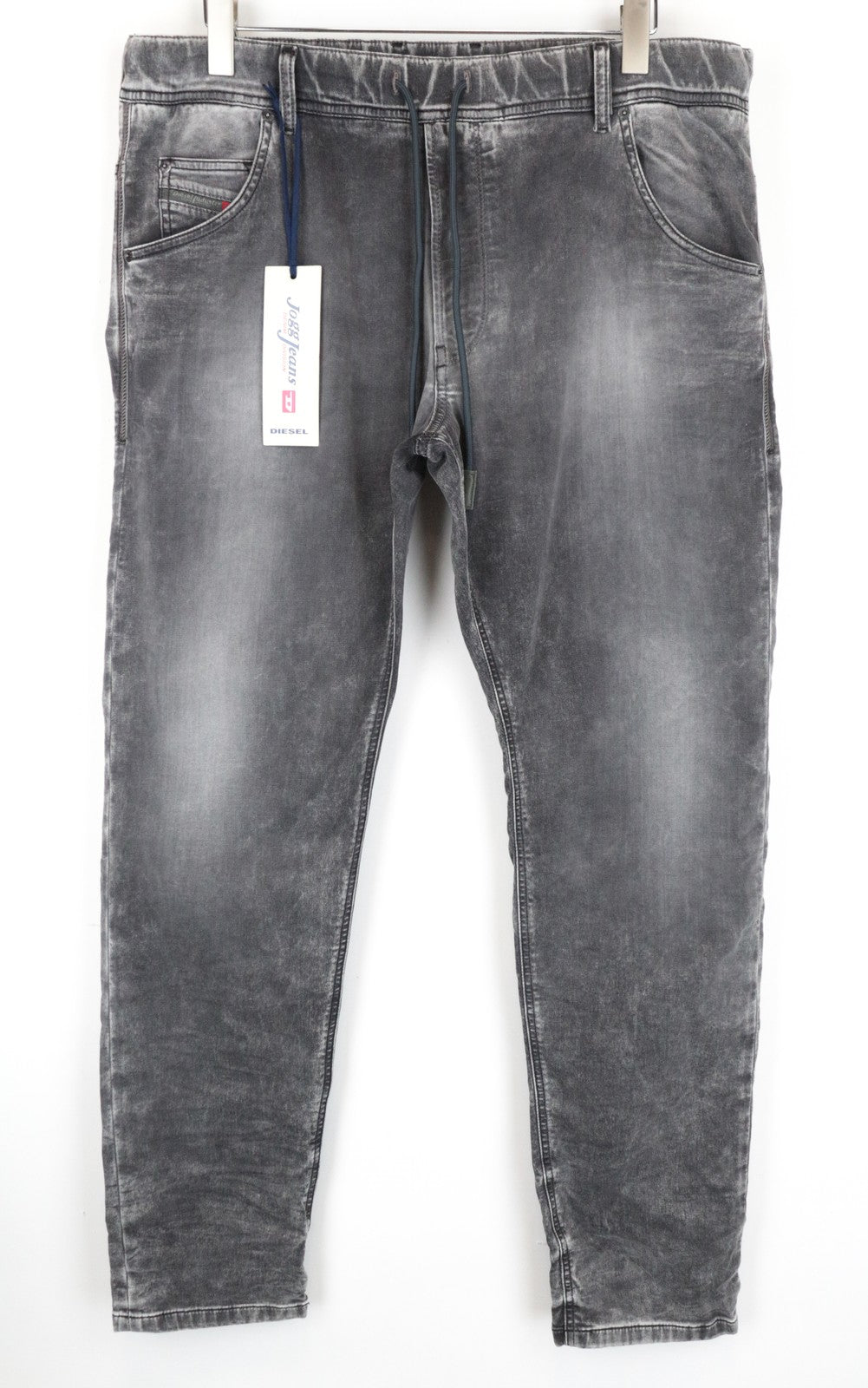 DIESEL Krooley-NE 0855B vyriškos pilkos sportinės kelnės jogg fit W38 Slim Carrot tamprės 