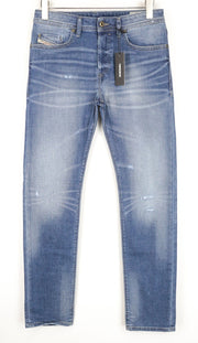 DIESEL Buster R60F8 Slim Tapered Fit vyriški džinsai, mėlyni, dirbtinio tamprumo, W28 L32 