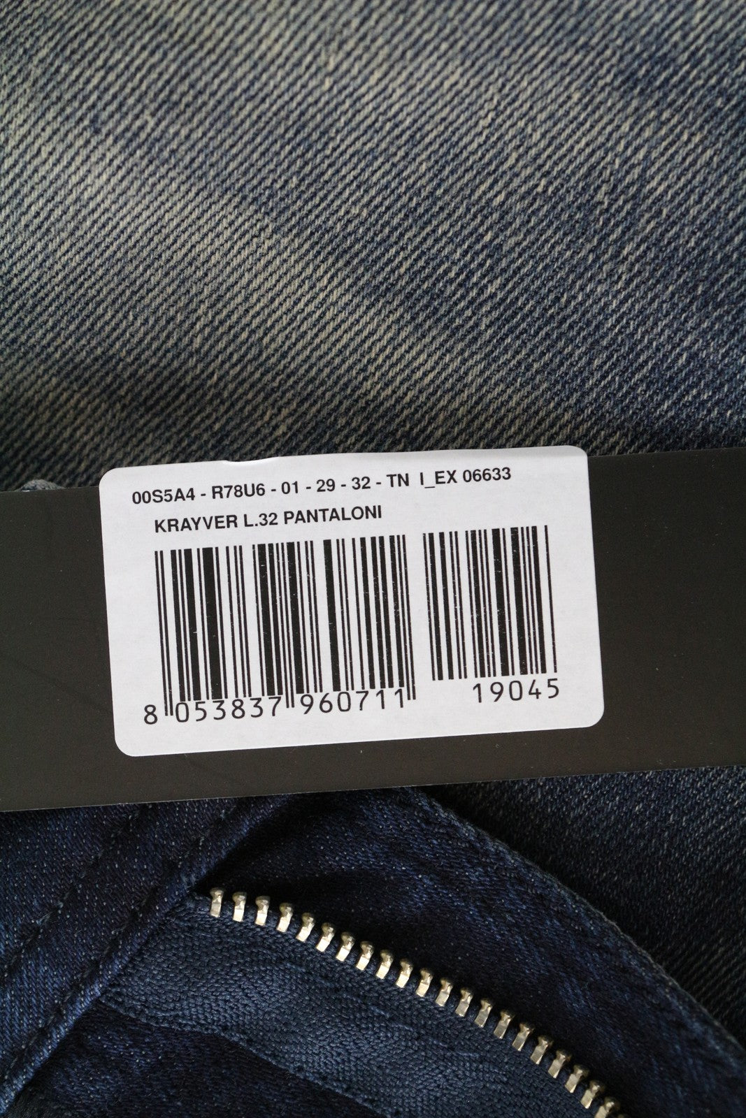 DIESEL Krayver R78U6 Slim Carrot džinsai vyrams W29 L32 mėlyni tamprūs džinsai 