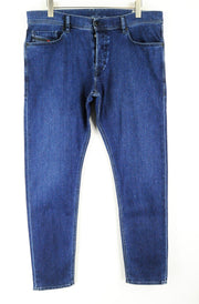 DIESEL Tepphar 084EH vyriški džinsai W38/L32 Slim morkų mėlynos spalvos, tamprios medvilnės 