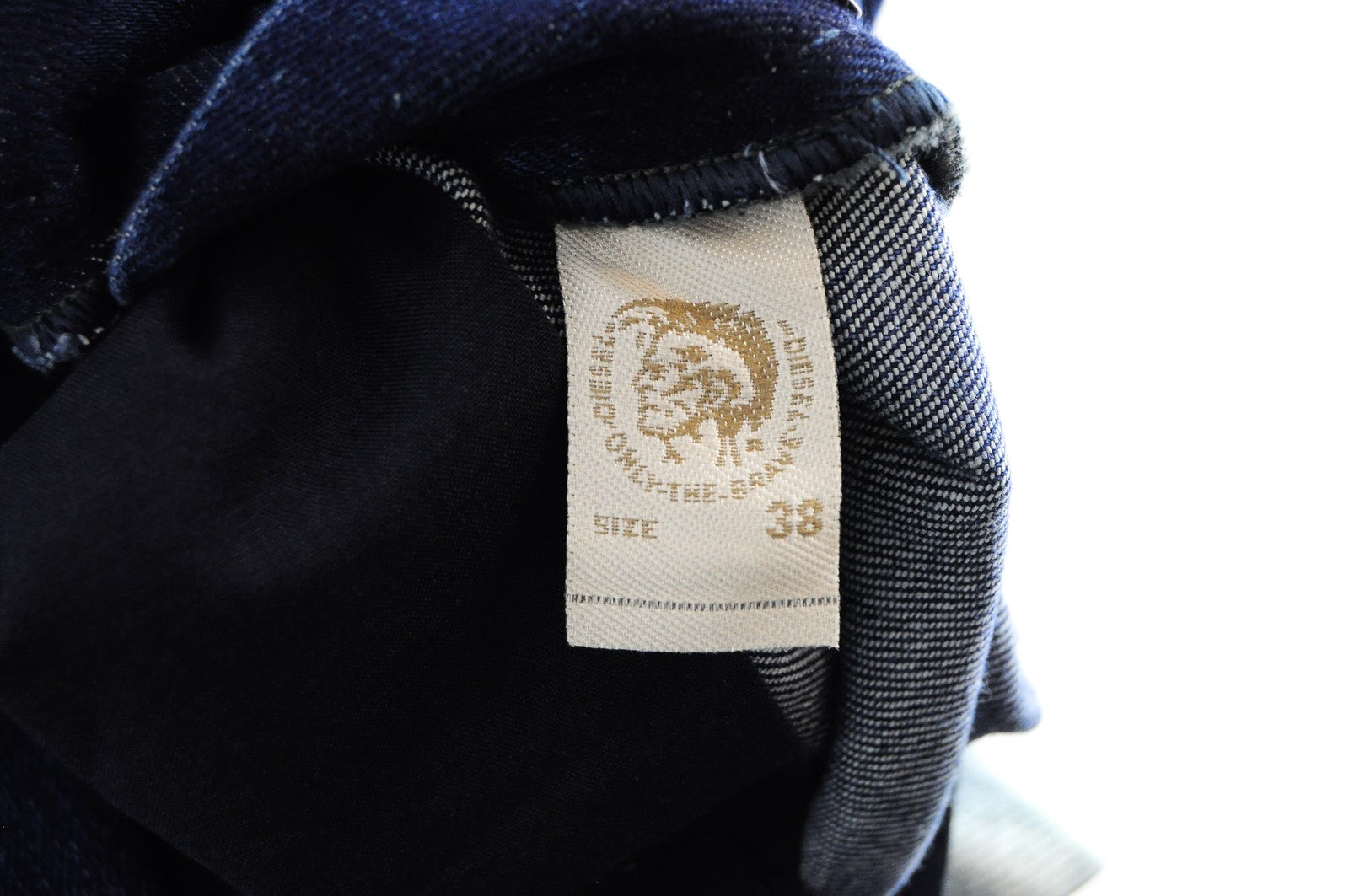 DIESEL Tepphar 084EH vyriški džinsai W38/L32 Slim morkų mėlynos spalvos, tamprios medvilnės 