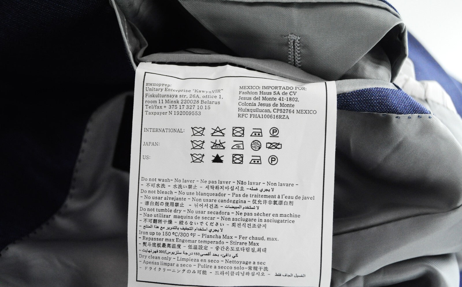 SUITSUPPLY Lazio Men's Suit UK40R Blue Wool Two Piece Slim Formal Cut