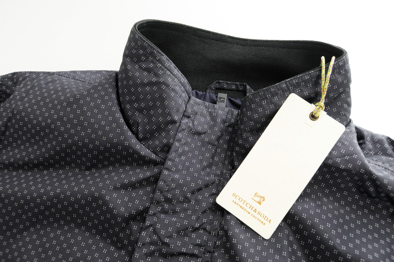 SCOTCH &amp; SODA vyriška striukė L dydžio, pilka, lengva, užtrauktuku, trumpa, aukšta apykakle 