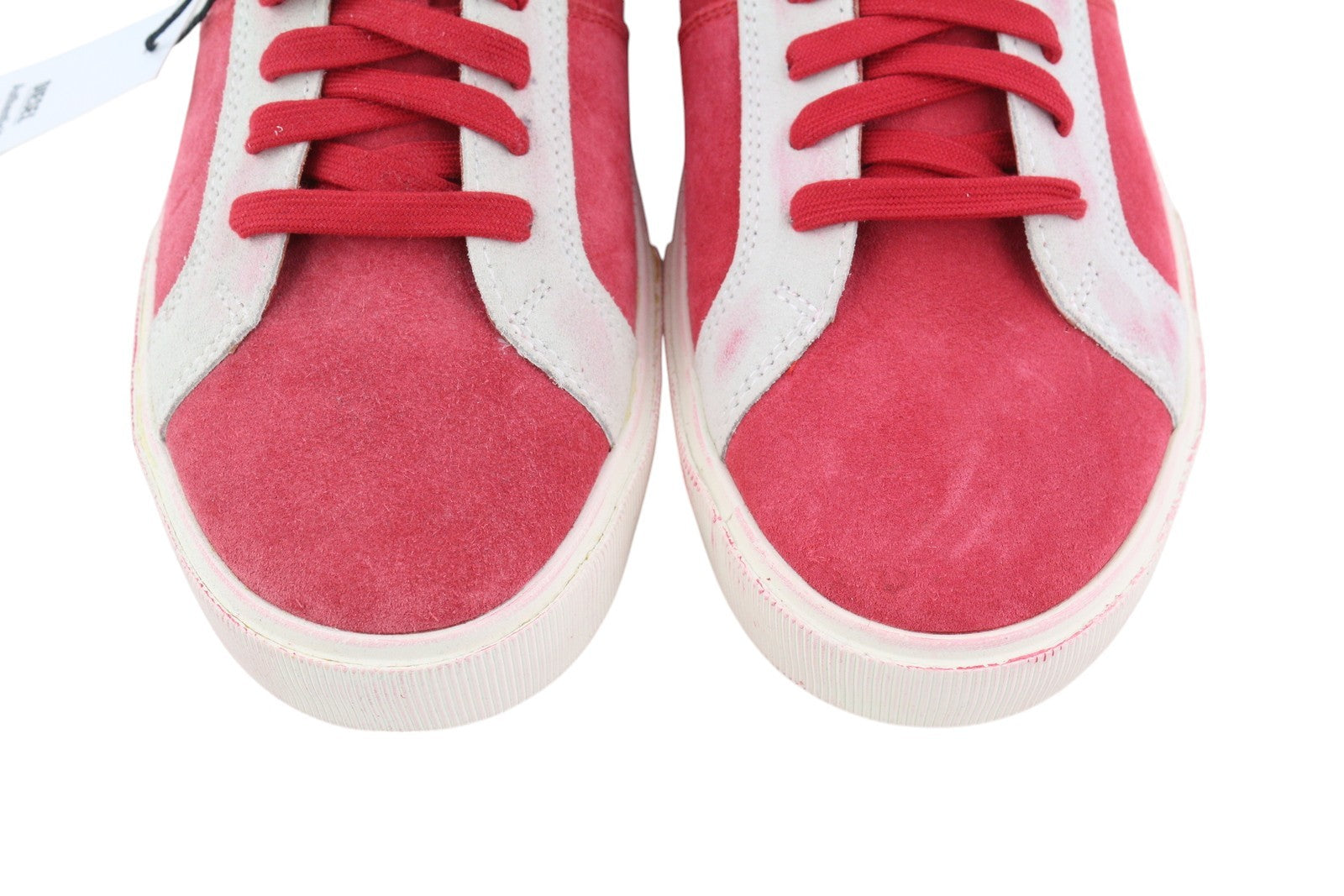 DIESEL S-Mydori LC vyriški sportbačiai, raudoni, zomšiniai, odiniai, migdolų spalvos, žemakulniai, RRP 200 € 