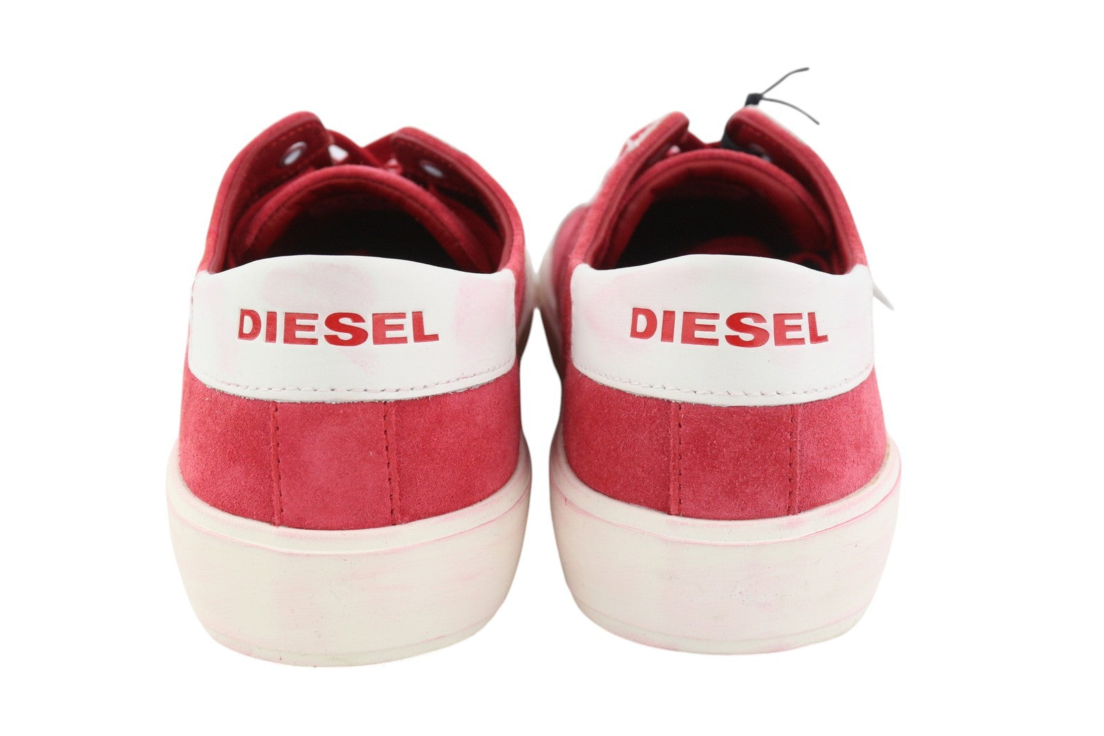 DIESEL S-Mydori LC vyriški sportbačiai, raudoni, zomšiniai, odiniai, migdolų spalvos, žemakulniai, RRP 200 € 