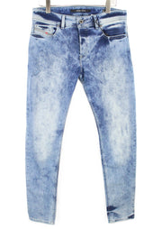 DIESEL Sleenker RC4DK vyriški džinsai W32/L32 Slim Skinny Cotton Stretch, mėlyni, skalbti 