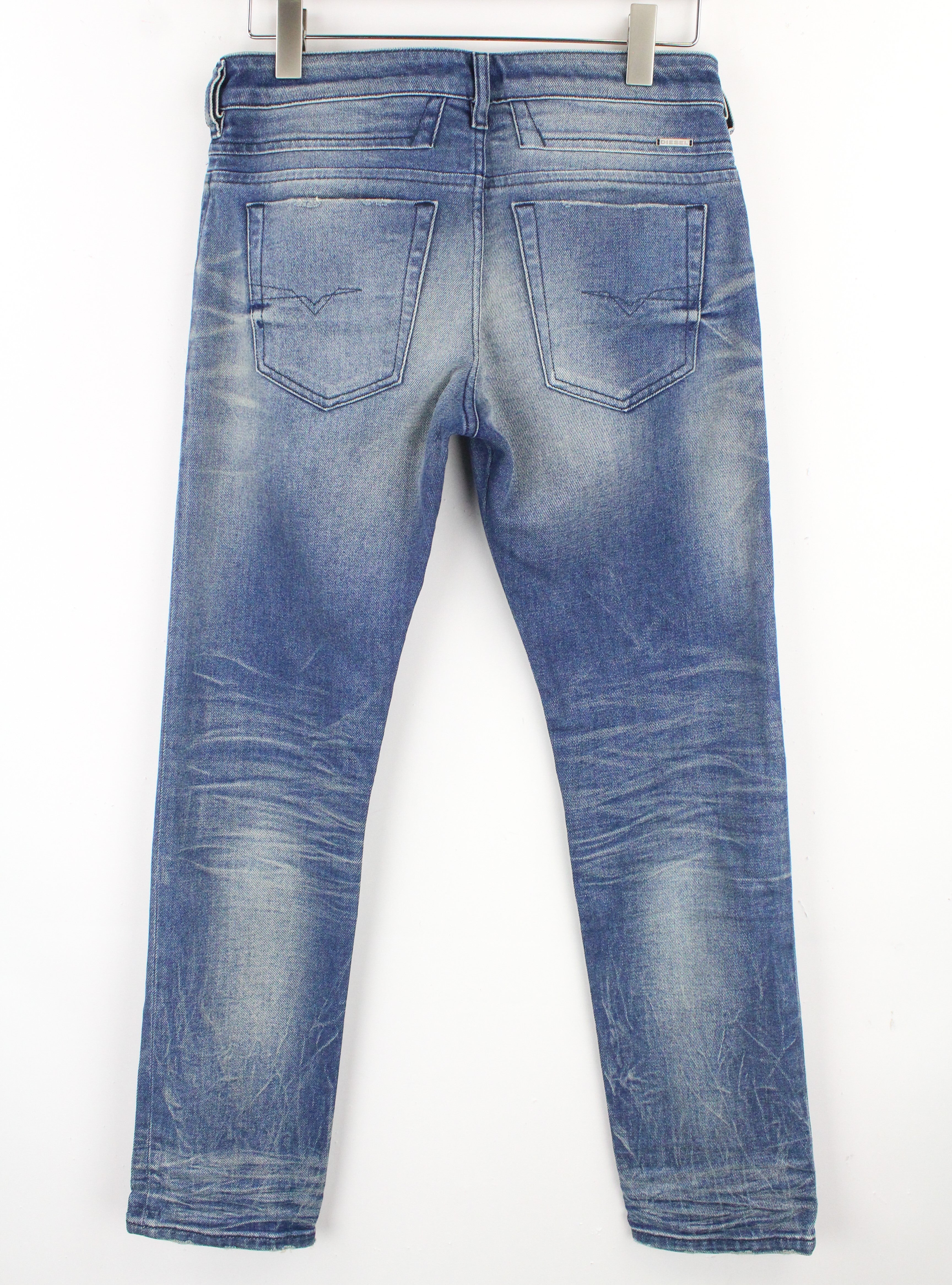 DIESEL D-Bazer 0090D vyriški džinsai W28/L30 siaurėjantys mėlyni tamprūs medvilniniai urban stiliaus džinsai 