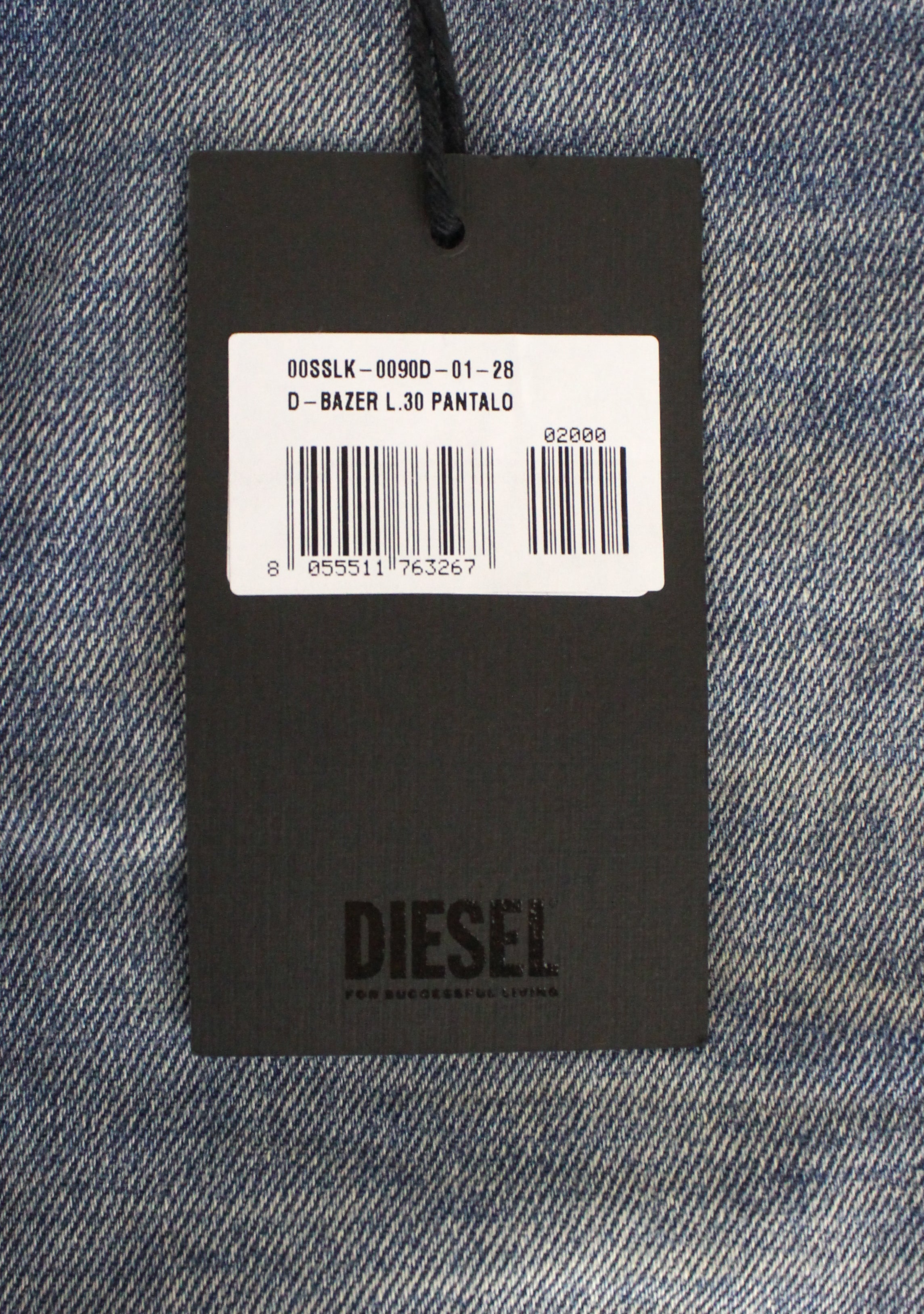 DIESEL D-Bazer 0090D vyriški džinsai W28/L30 siaurėjantys mėlyni tamprūs medvilniniai urban stiliaus džinsai 