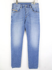 DIESEL D-Bazer 087AQ vyriški džinsai W28/L32 šviesiai mėlyni siaurėjantys tamprūs džinsai 