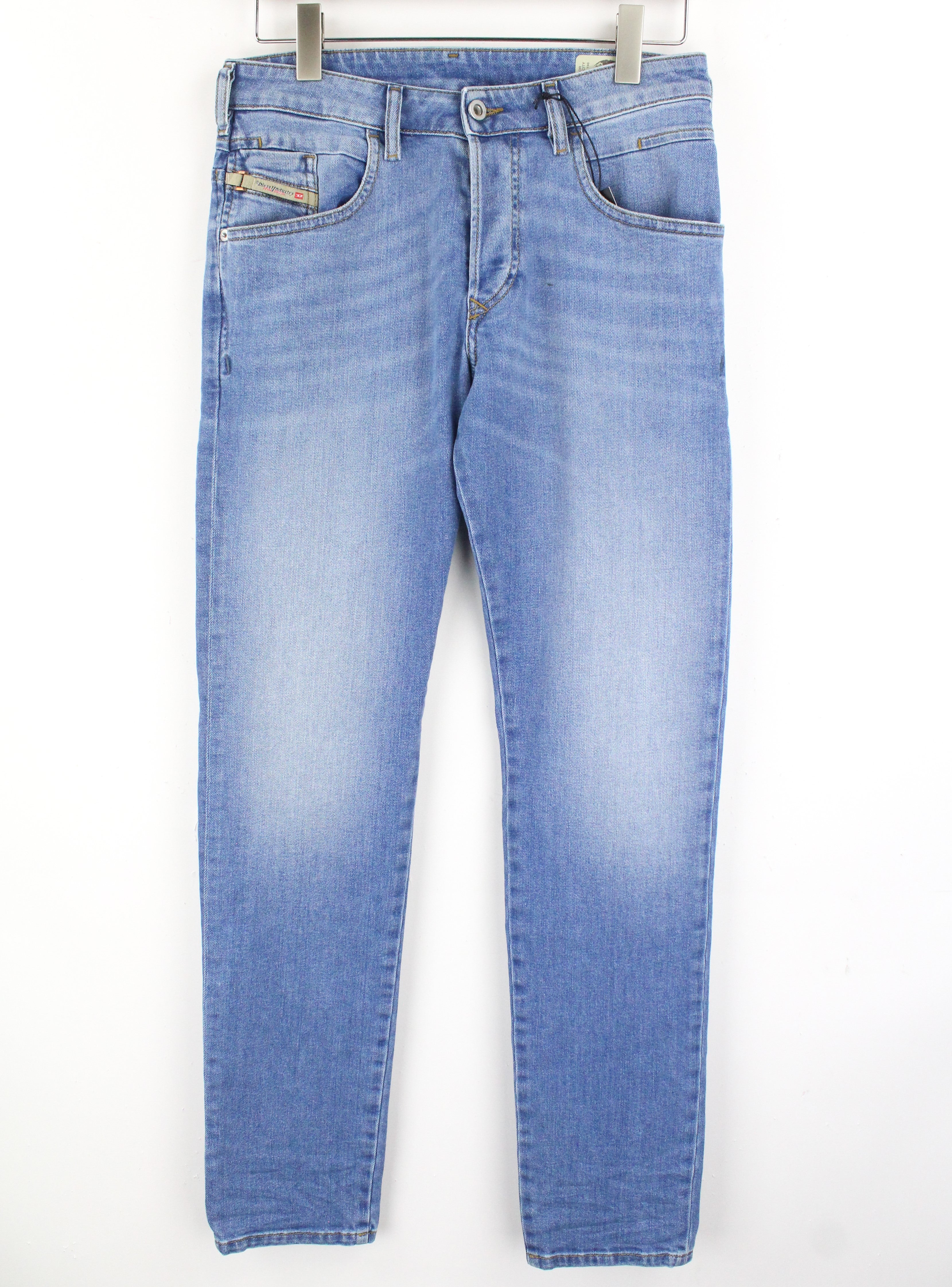 DIESEL D-Bazer 087AQ vyriški džinsai W28/L32 šviesiai mėlyni siaurėjantys tamprūs džinsai 