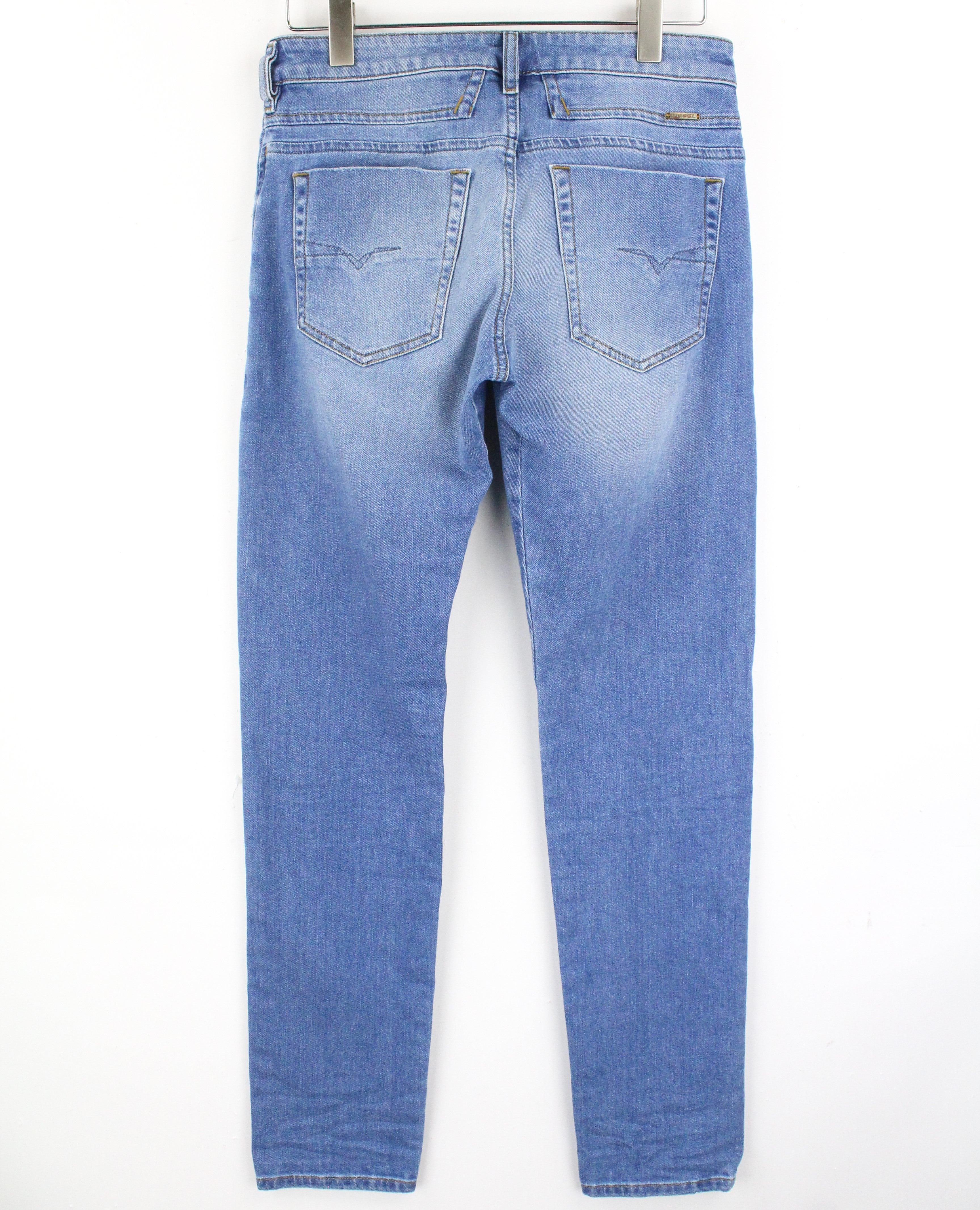 DIESEL D-Bazer 087AQ vyriški džinsai W28/L32 šviesiai mėlyni siaurėjantys tamprūs džinsai 