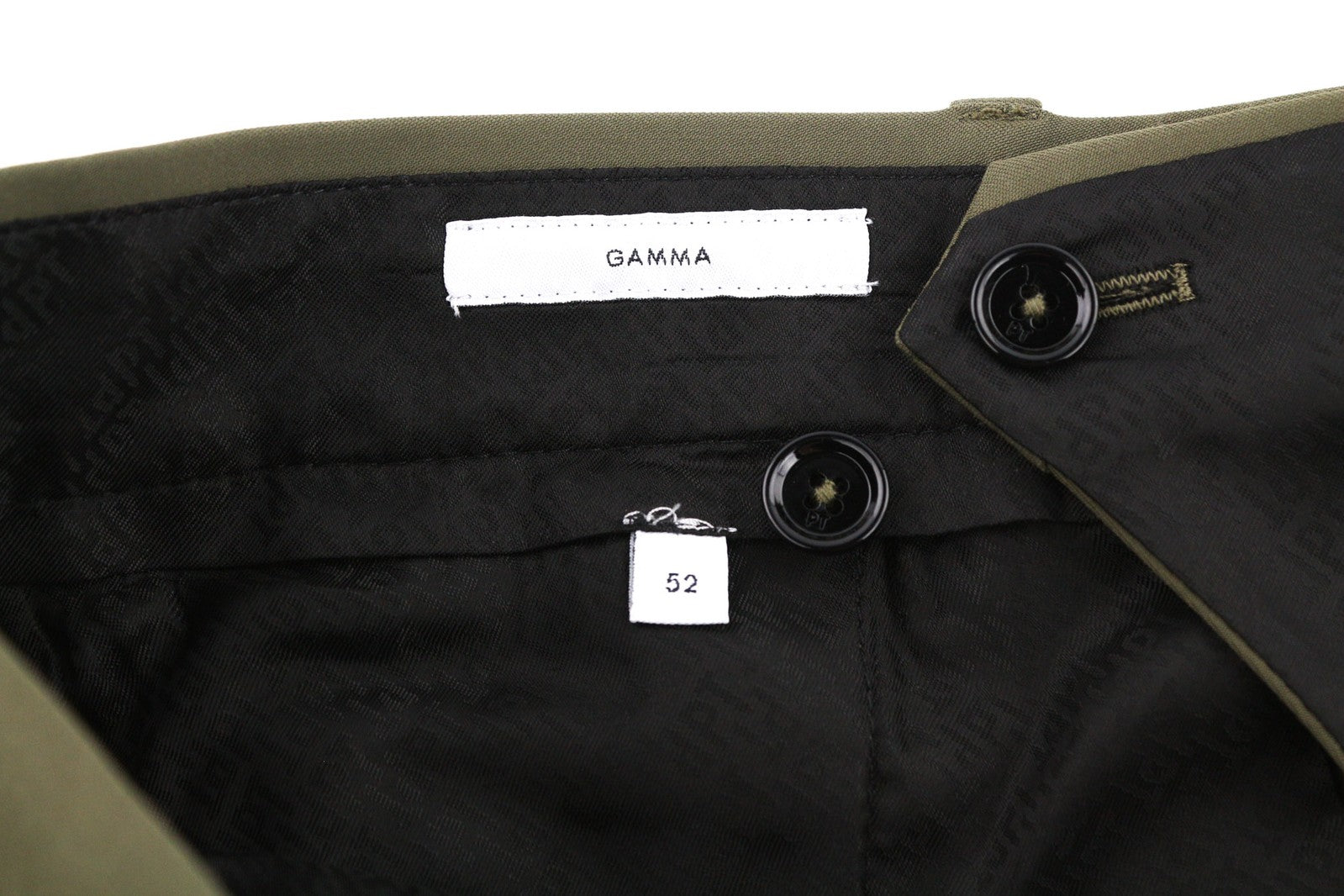 PT TORINO Gamma vyriškos kelnės 52 chaki spalvos su tampriomis užtrauktukais ir plonomis krovininėmis kišenėmis 