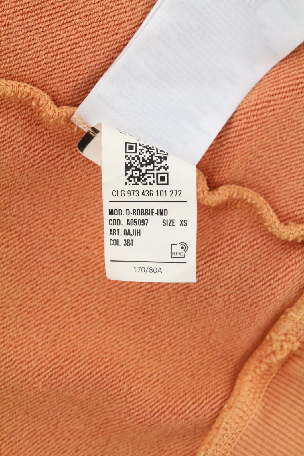 DIESEL D-Robbie-Ind moteriška suknelė XS ilgio rankovėmis, apvalia apykakle priekyje, mini dydžio 