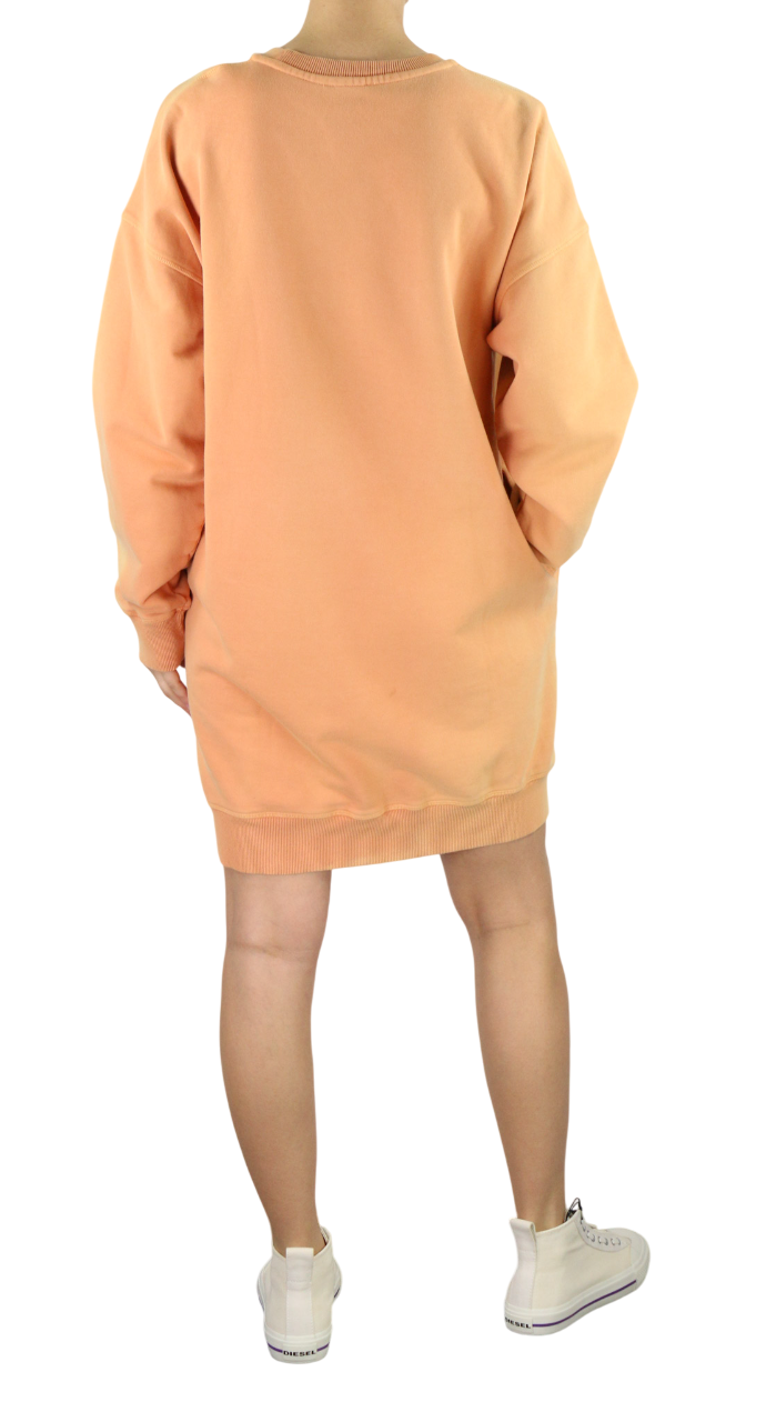 DIESEL D-Robbie-Ind moteriška suknelė XS ilgio rankovėmis, apvalia apykakle priekyje, mini dydžio 