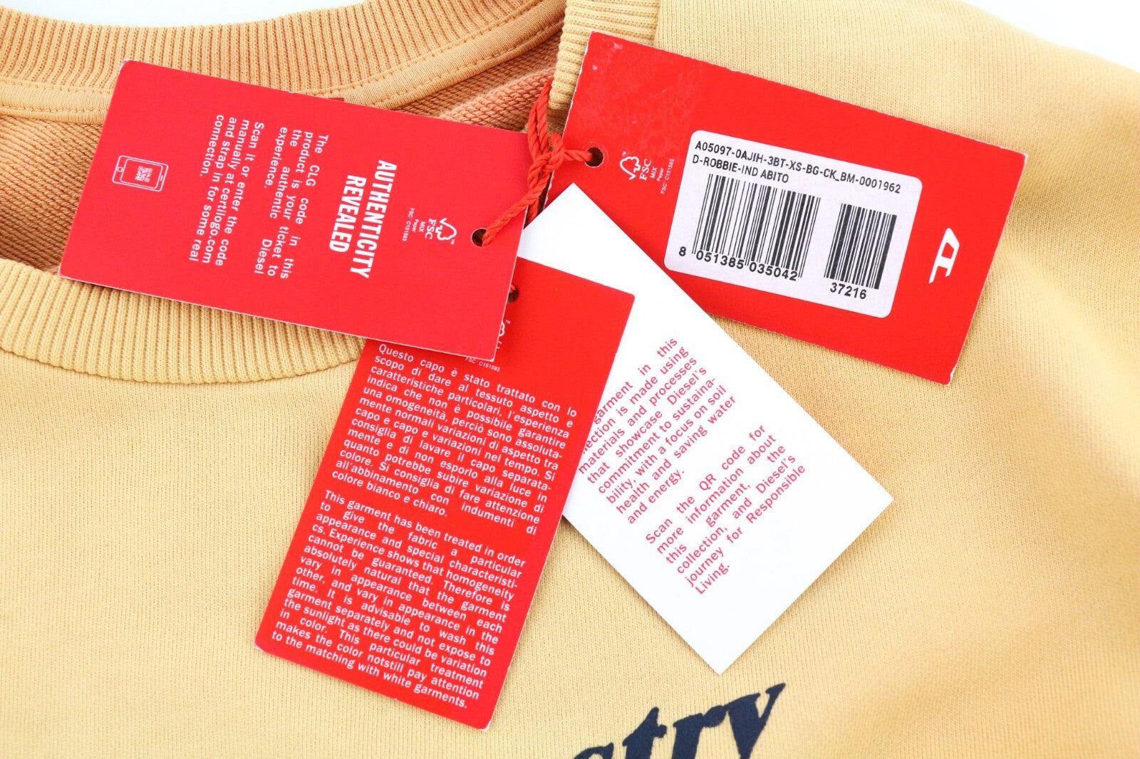 DIESEL D-Robbie-Ind moteriška suknelė XS ilgio rankovėmis, apvalia apykakle priekyje, mini dydžio 