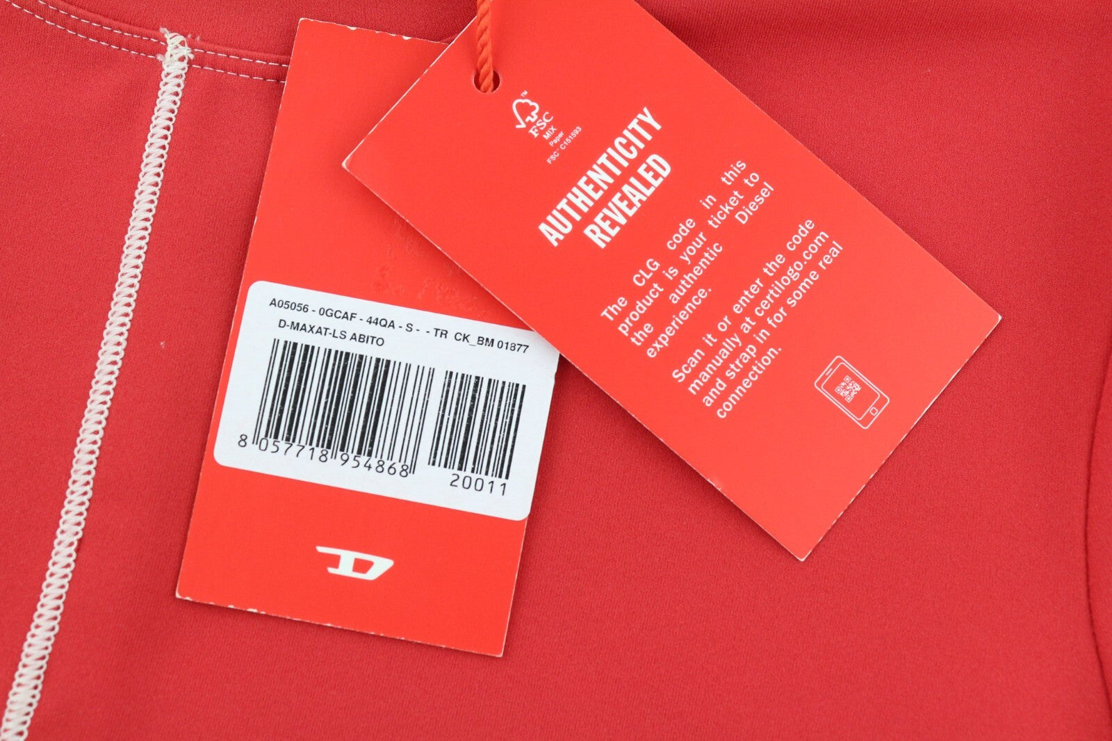 DIESEL D-Maxat-LS moteriška suknelė S, raudona, ilgomis rankovėmis, apvalia apykakle, mini stiliaus, RMK 175 € 