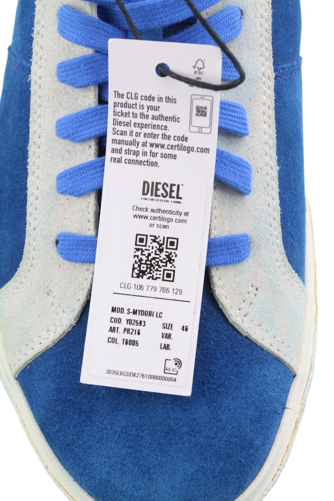 DIESEL S-Mydori LC vyriški sportbačiai, mėlyni, zomšiniai, odiniai, migdolų spalvos, žemakulniai, kaina – 200 € 