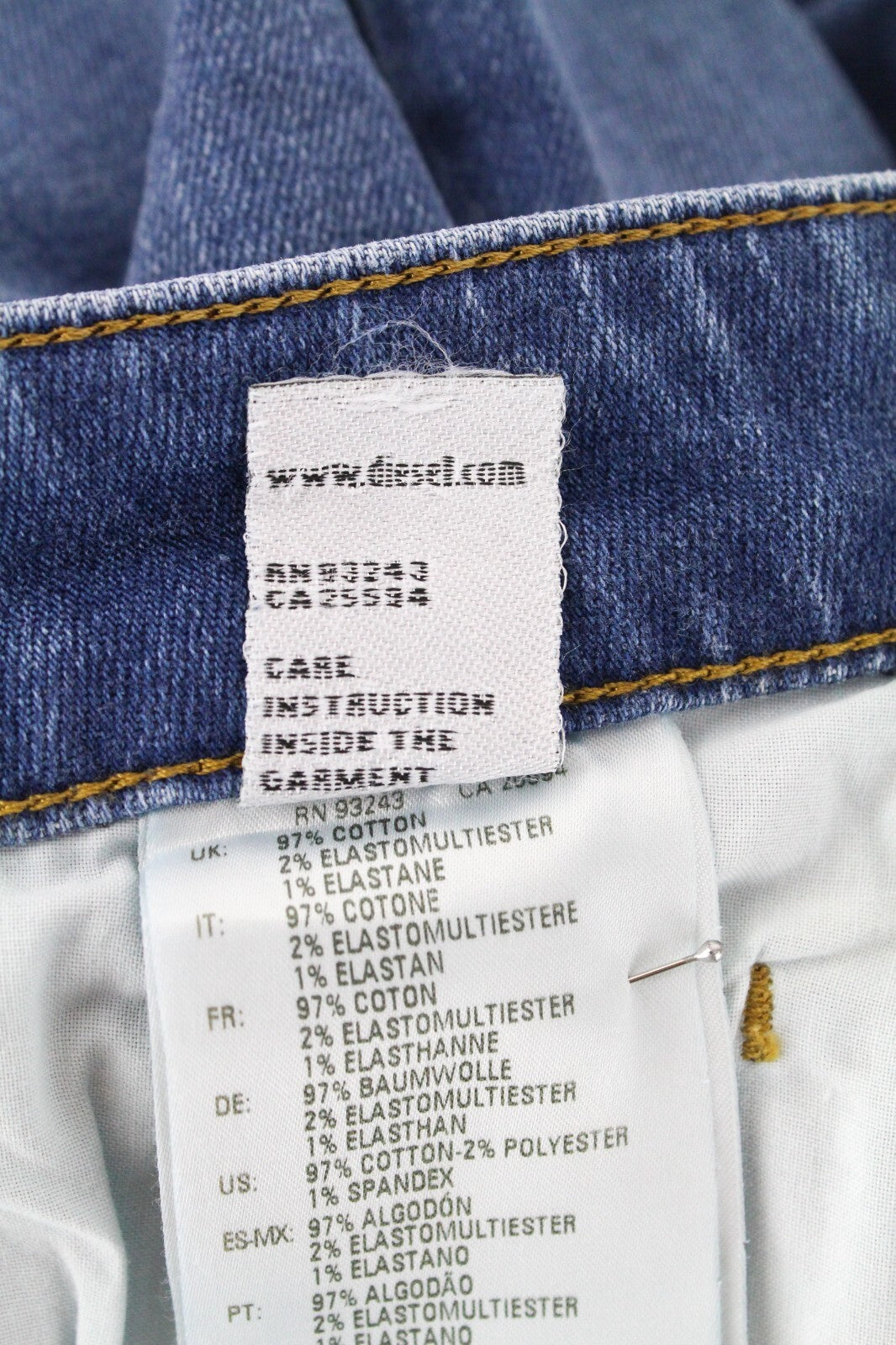 DIESEL D-Bazer 083AX vyriški džinsai W29/L30 mėlyni, dirbtinės odos, tamprios medvilnės smailėjančios kelnės 