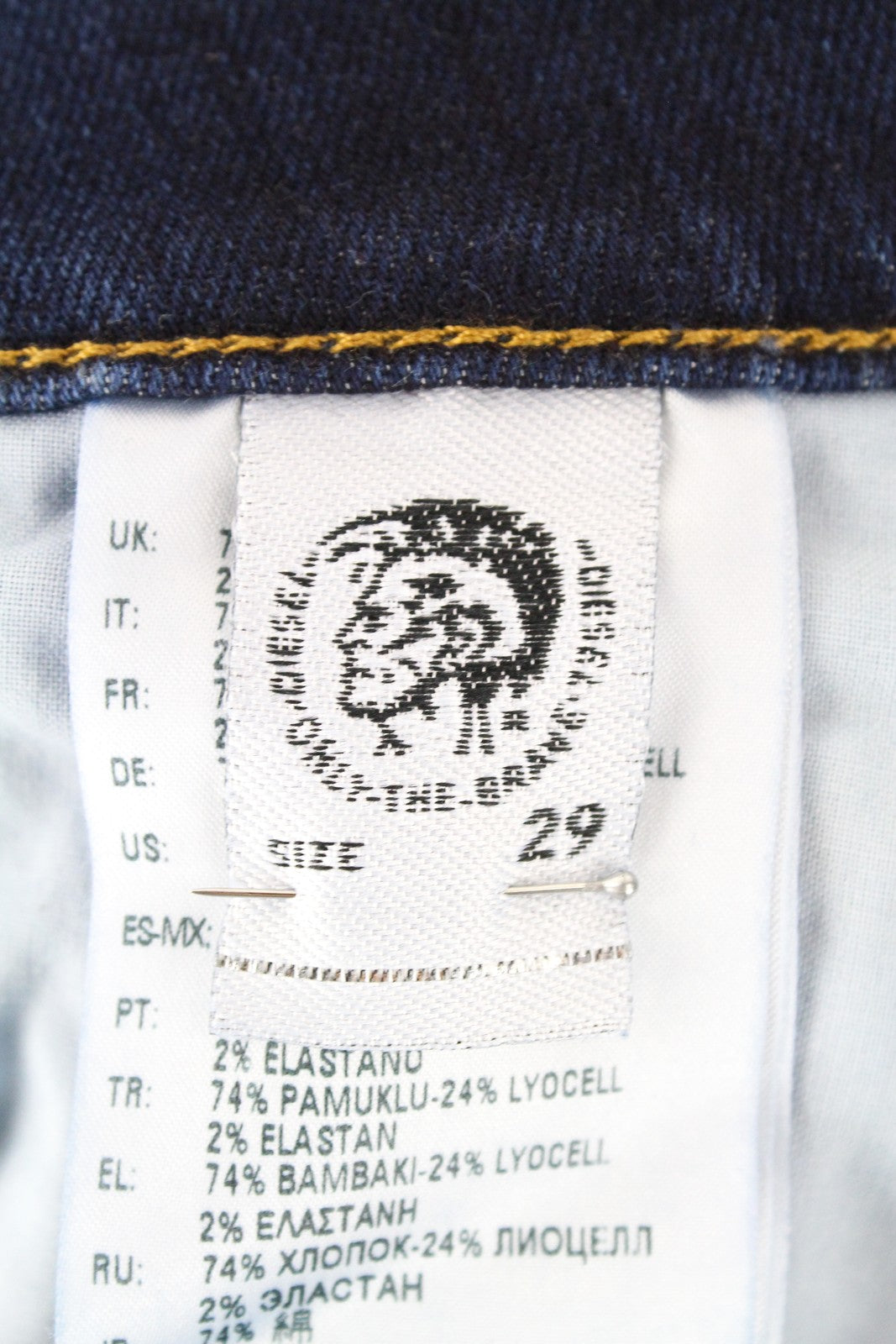 DIESEL D-Bazer 083AT vyriški džinsai W29/L34 mėlyni, skalbti, siaurėjantys, tamprūs, džinsinio audinio 