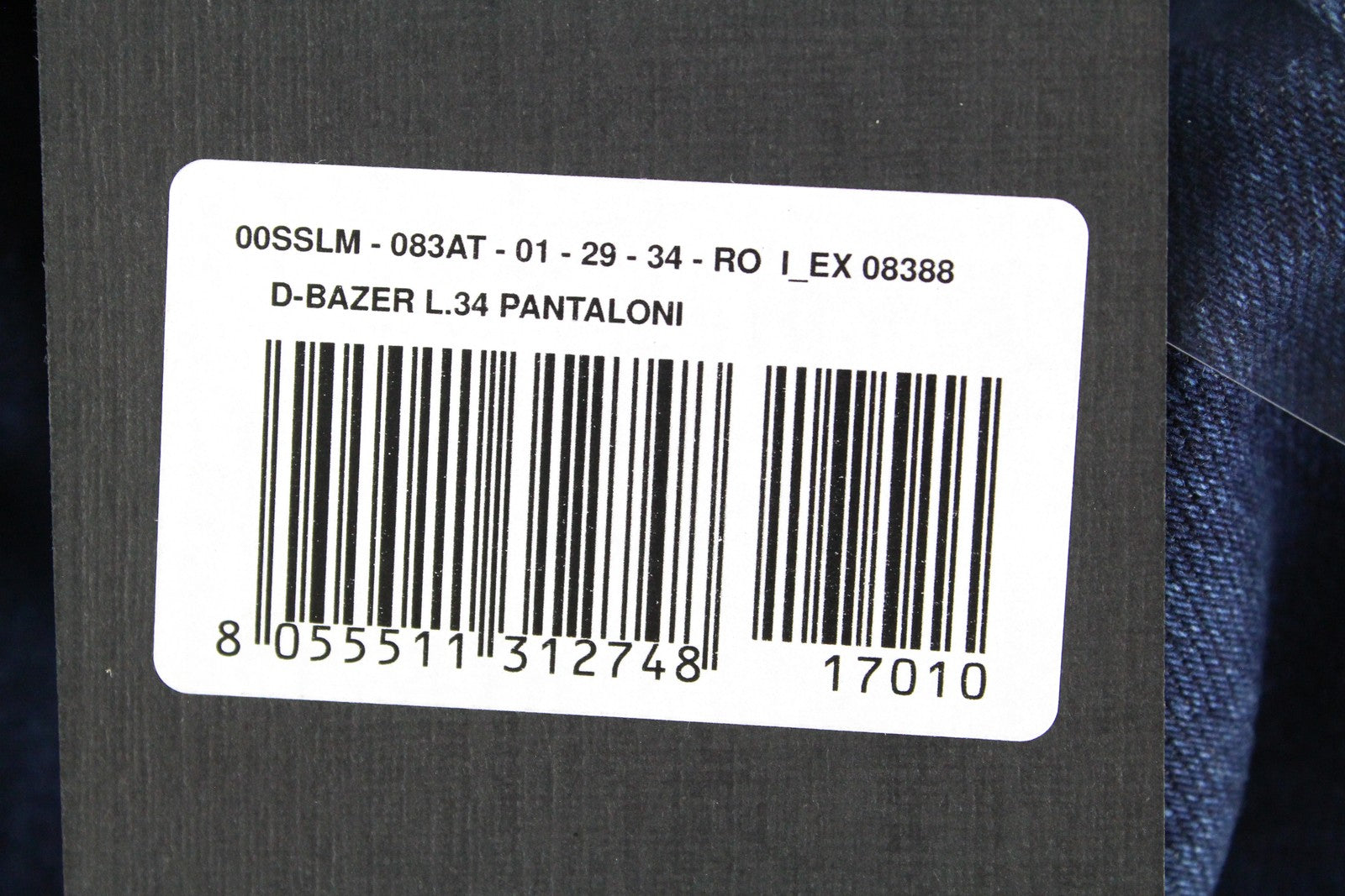 DIESEL D-Bazer 083AT vyriški džinsai W29/L34 mėlyni, skalbti, siaurėjantys, tamprūs, džinsinio audinio 