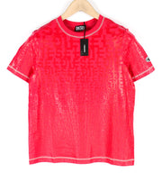 DIESEL T-Reg-Mon moteriški marškinėliai S dydžio violetiniai trumpomis rankovėmis apvalia apykakle blizgūs RRP 125 € 