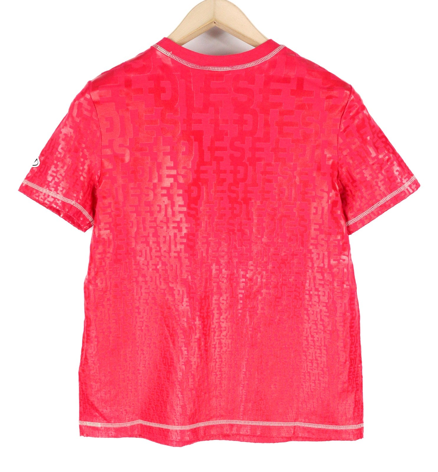 DIESEL T-Reg-Mon moteriški marškinėliai S dydžio violetiniai trumpomis rankovėmis apvalia apykakle blizgūs RRP 125 € 