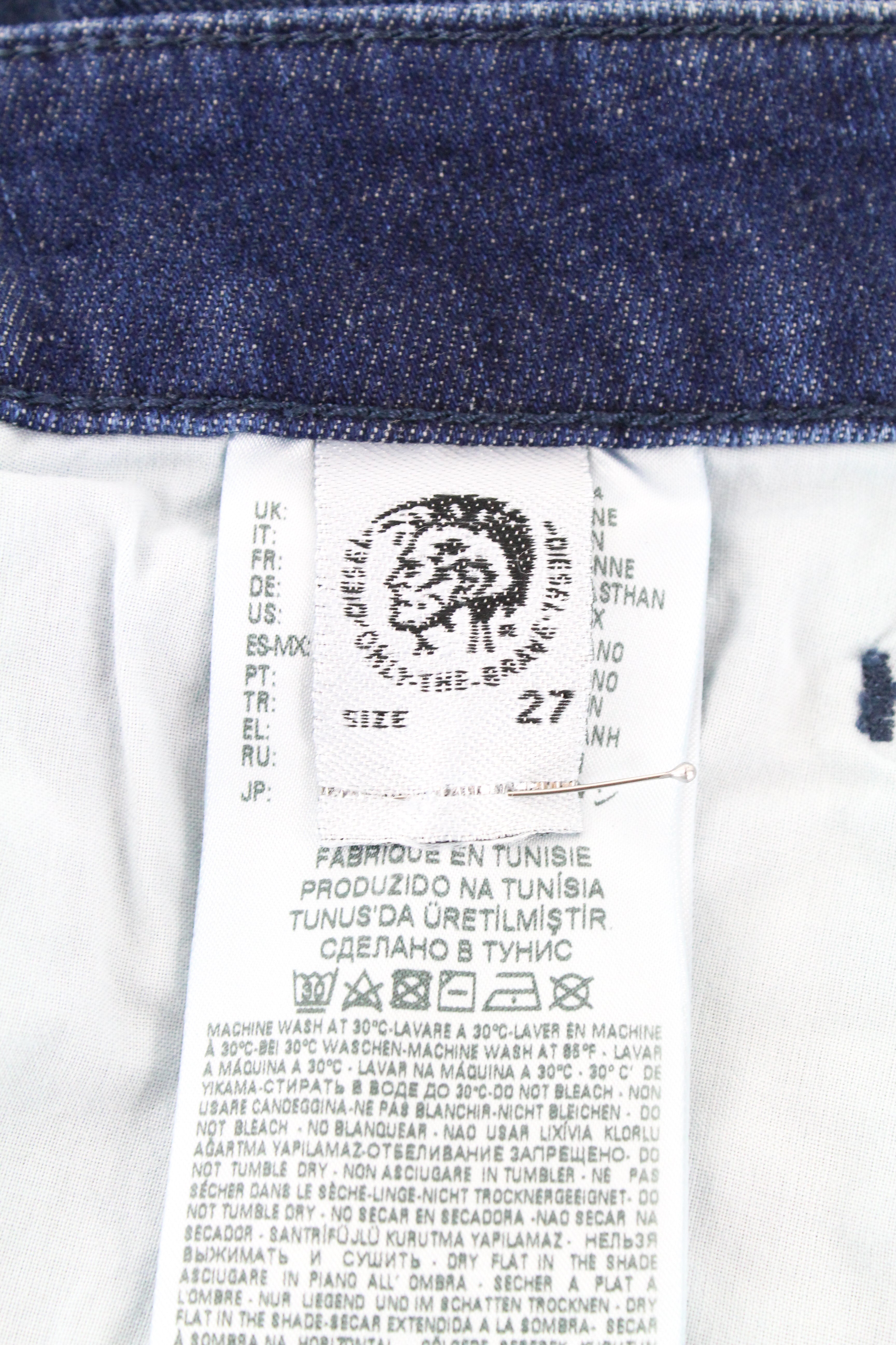 DIESEL D-Bazer 084GR vyriški džinsai W27/L32 siaurėjantys, tamprūs, medvilniniai, mėlyni, džinsinio audinio 