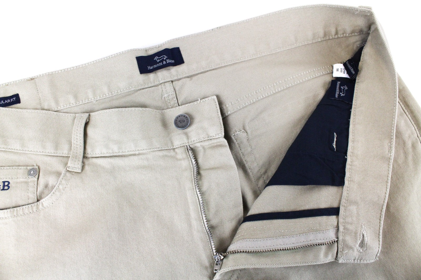 HARMONT & BLAINE Men's Regular Fit Trousers 56 Jean Style Stretch Cotton