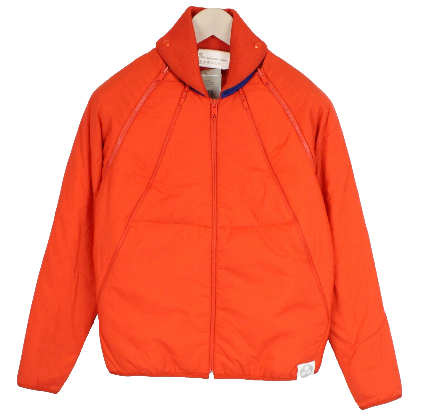 G-STAR Men's Orange Jacket Vest S Padded Unique Zipped Removable Sleeves