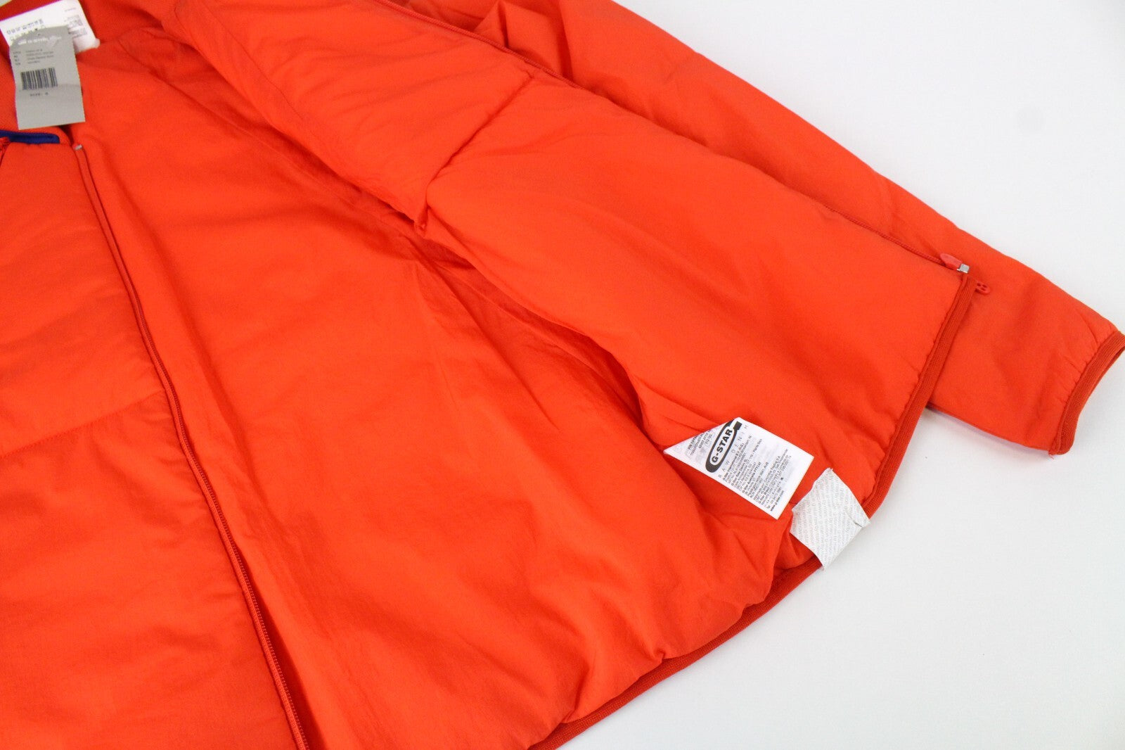 G-STAR Men's Orange Jacket Vest S Padded Unique Zipped Removable Sleeves