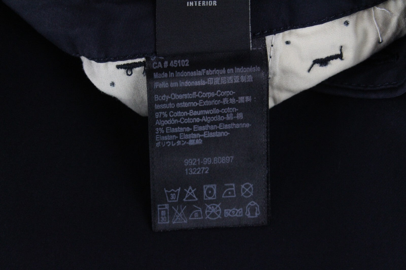 MAISON SCOTCH Women Cropped Trousers W31/L32 Navy Belted Stretch Chino Pants