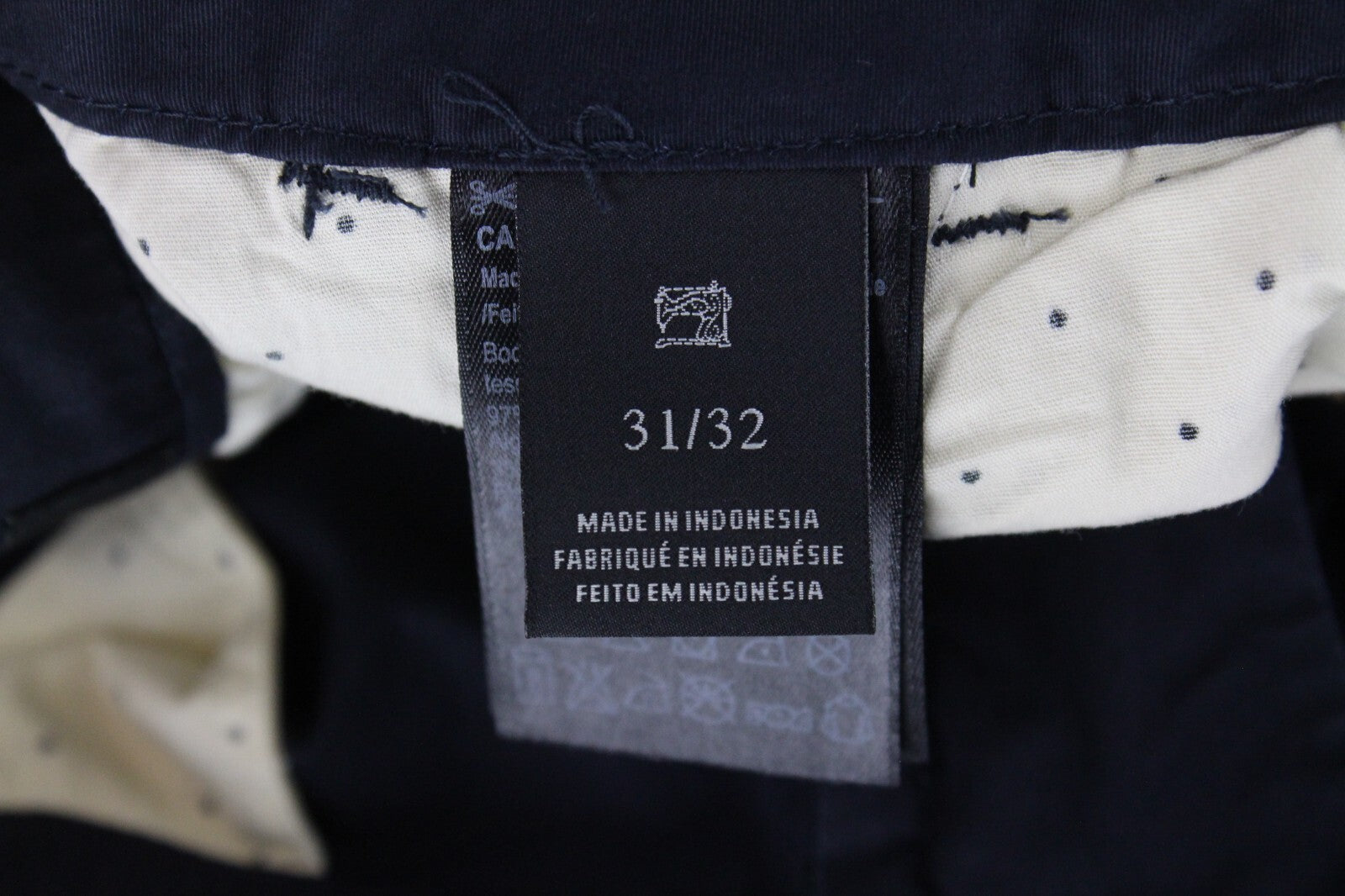 MAISON SCOTCH Women Cropped Trousers W31/L32 Navy Belted Stretch Chino Pants