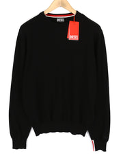 DIESEL K-Yonkers vyriškas megztinis M, juodas, apvalios kaklo iškirptės, tamprus, RRP 175 € 