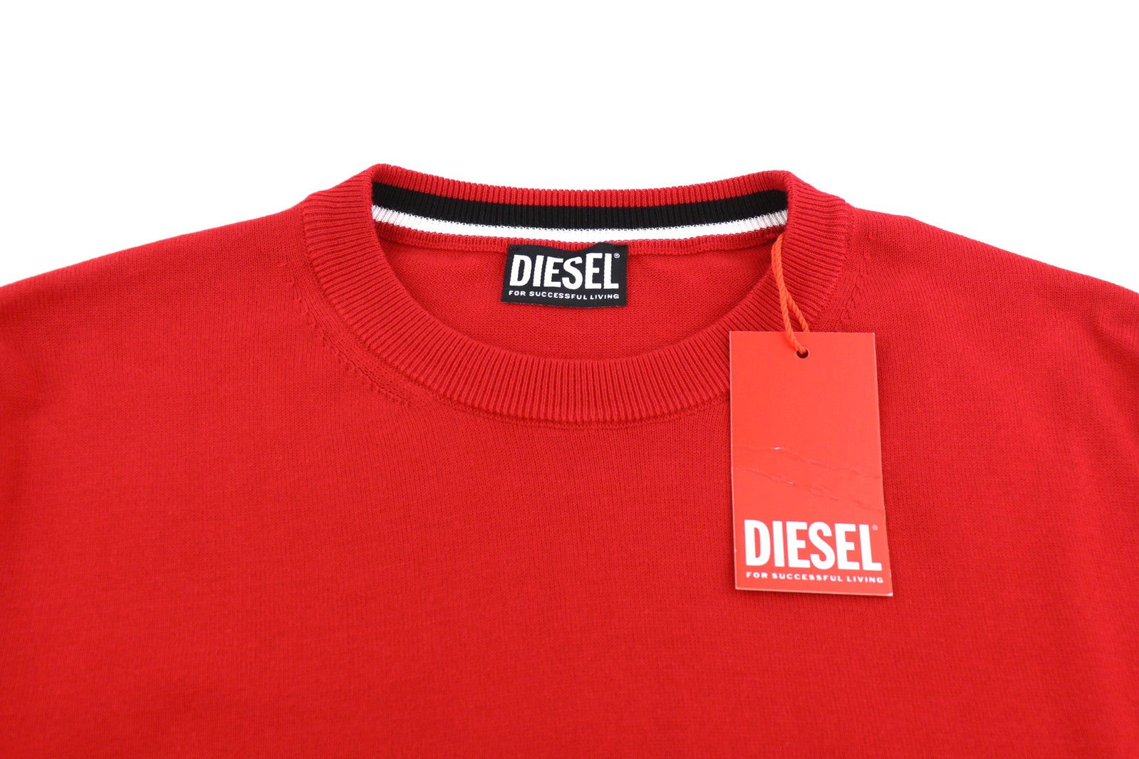 DIESEL K-Yonkers vyriškas megztinis M, raudonas, apvalios kaklo iškirptės, tamprus, RRP 175 € 