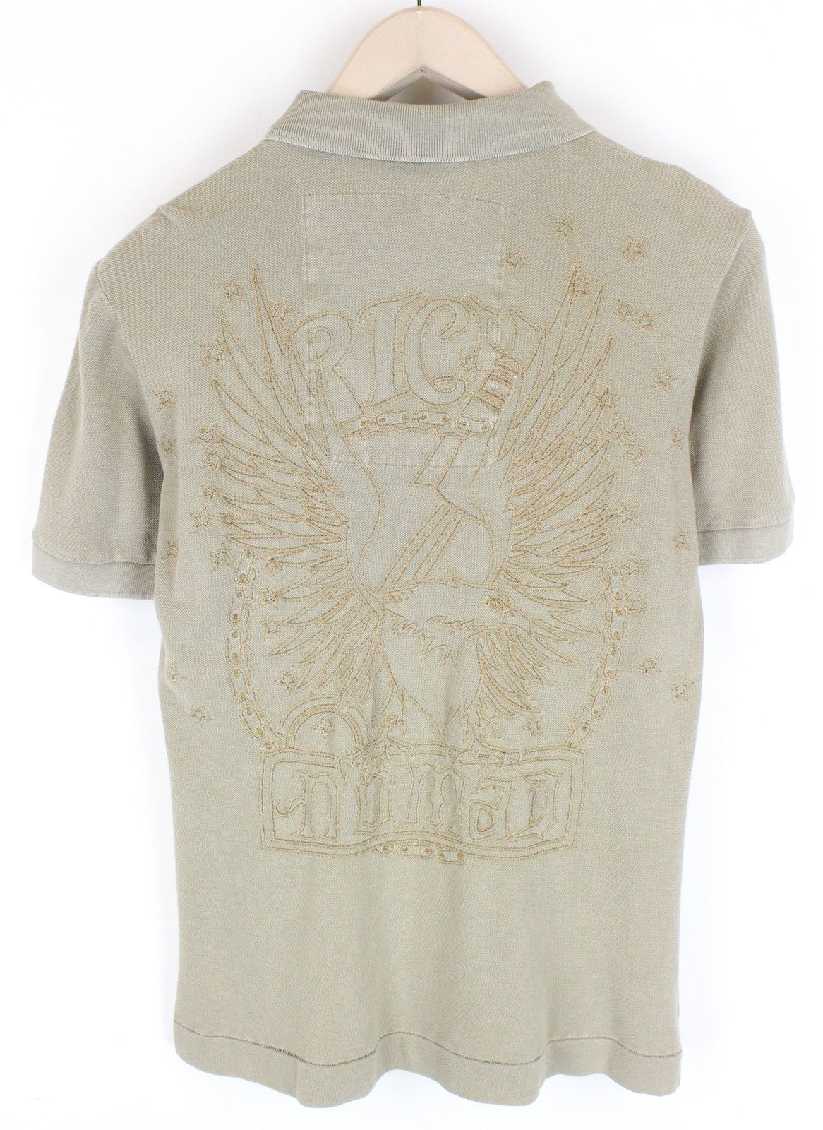 RICHMOND Men's T-Shirt L Light Brown Pure Cotton Short Sleeved Pocketed Polo