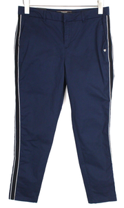MAISON SCOTCH Women's Navy Trousers W27/L32 Chino Zipped Side Line Regular Fit