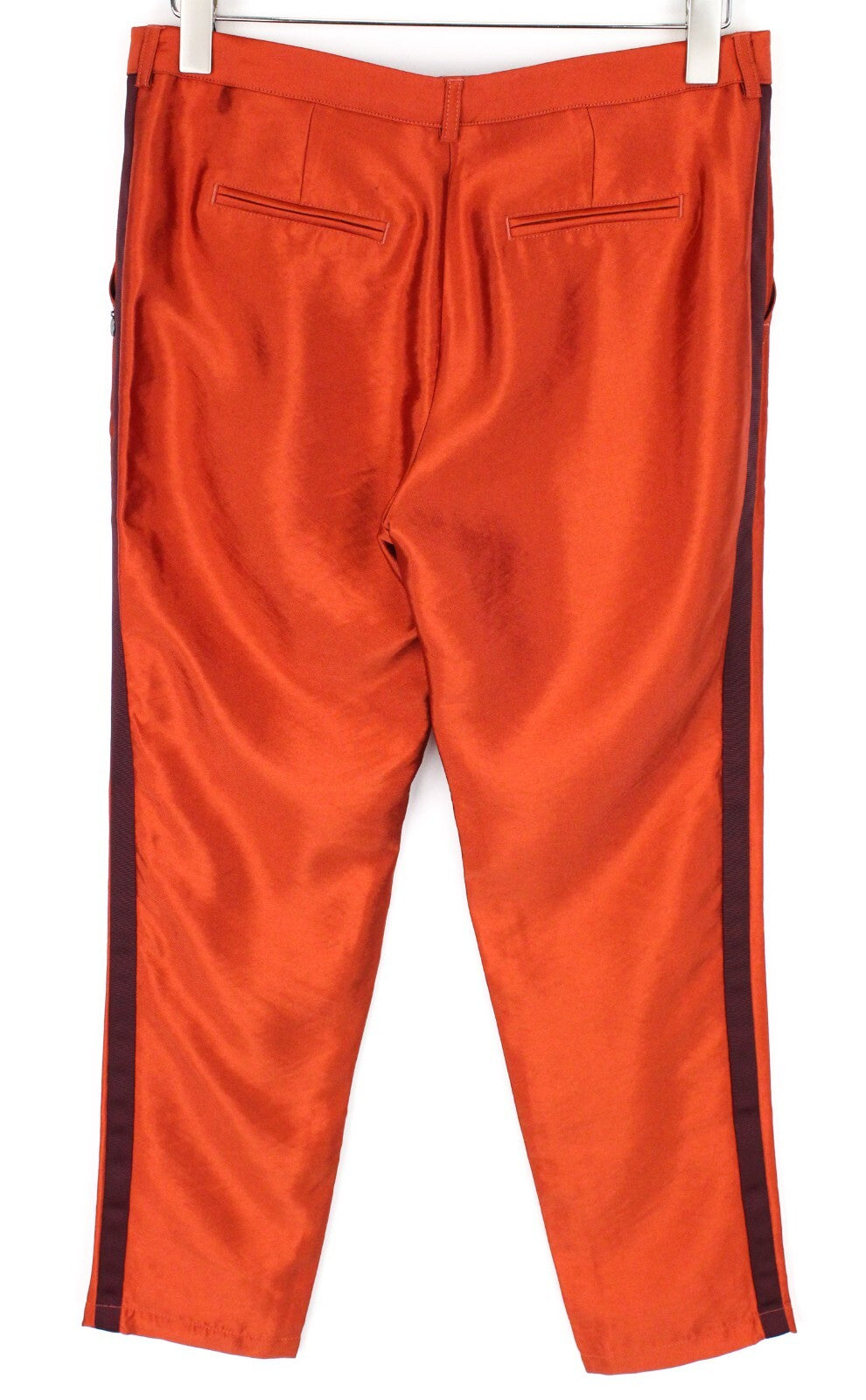 MAISON SCOTCH Women Trousers S Orange Cropped Casual Classic with Side Stripe