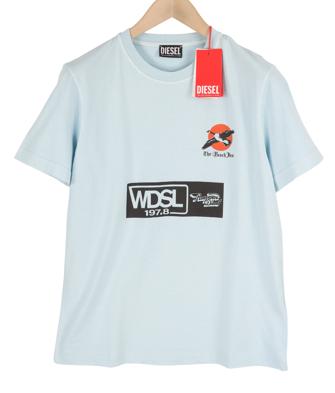 DIESEL T-Diegor-C11 vyriški marškinėliai, XL dydžio, trumpomis rankovėmis, apvalia apykakle, trikotažo spalvos, RRP – 80 €, mėlyni 