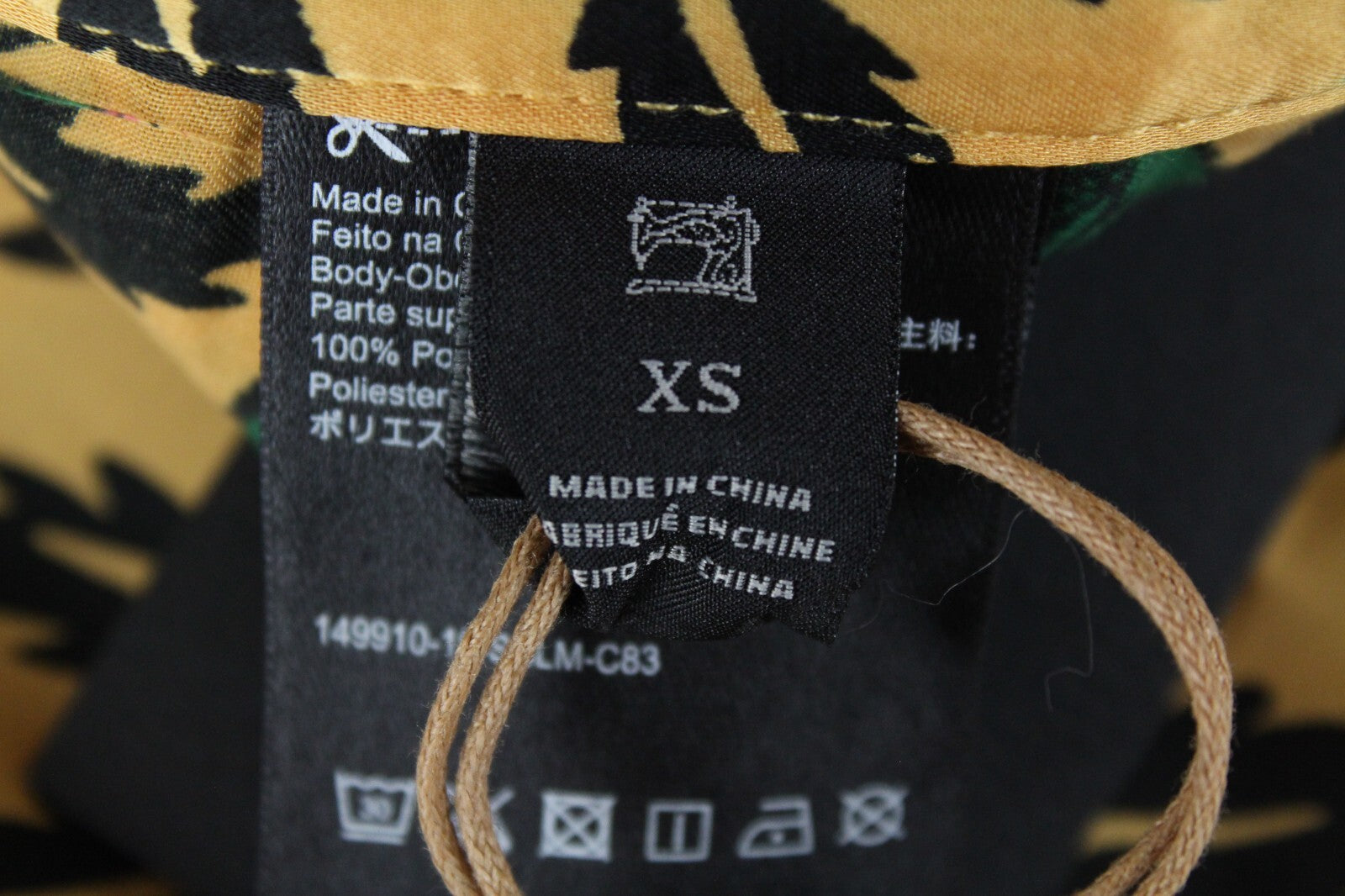 MAISON SCOTCH XS Women Trousers Yellow Floral Pleated Lightweight Cotton